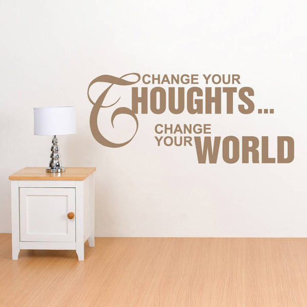 'Change Your Thoughts Change Your World' Wall Sticker