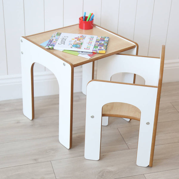 White Wooden Desk And Chair