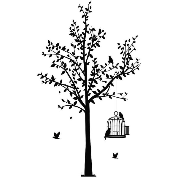 Tree And Birdcage Wall Sticker