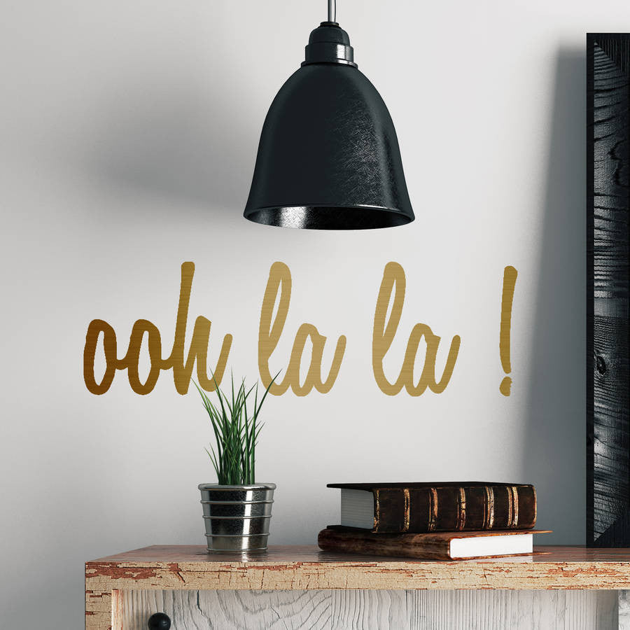 'Ooh La La' Metal Effect Wall Sticker