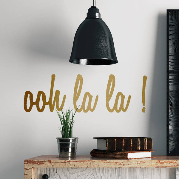 'Ooh La La' Metal Effect Wall Sticker