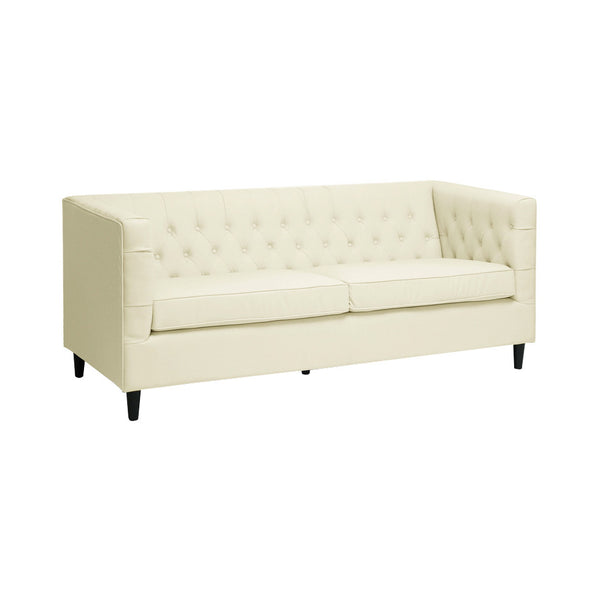 Cream Pristine Modern Leather Sofa