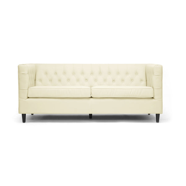 Cream Pristine Modern Leather Sofa